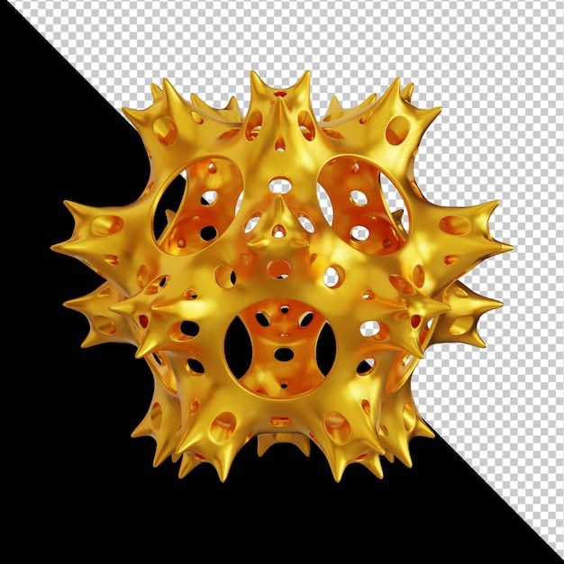 golden geometric shapes in abstract 3d composition