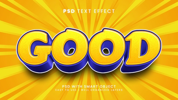 good 3d editable text effect with positive and happy text style