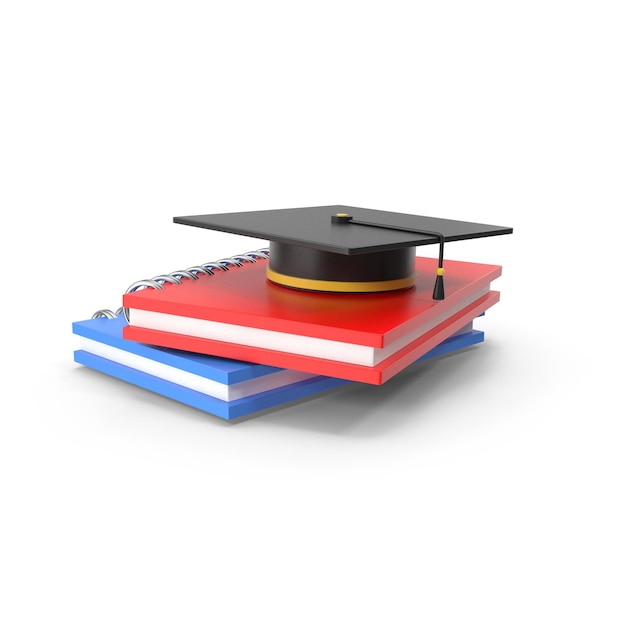 Graduation Cap on Stack of Books
