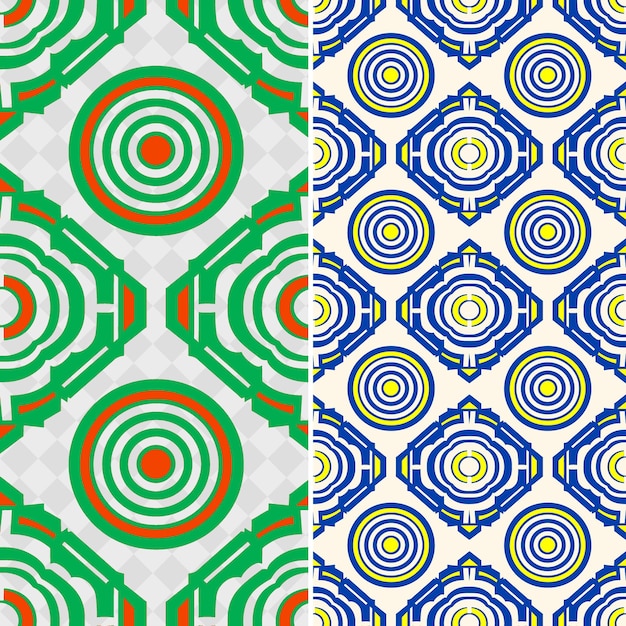 greek key patterns with curved lines and enclosed in circula creative abstract geometric vector