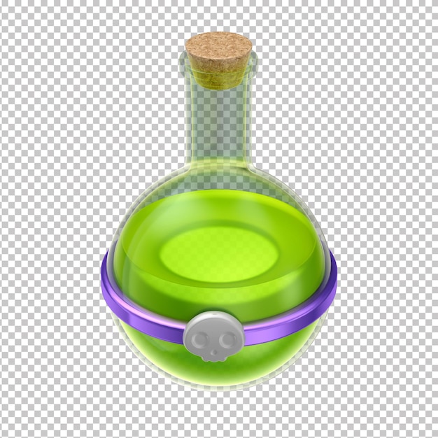 Green Potion for Halloween Spell Transparent Background