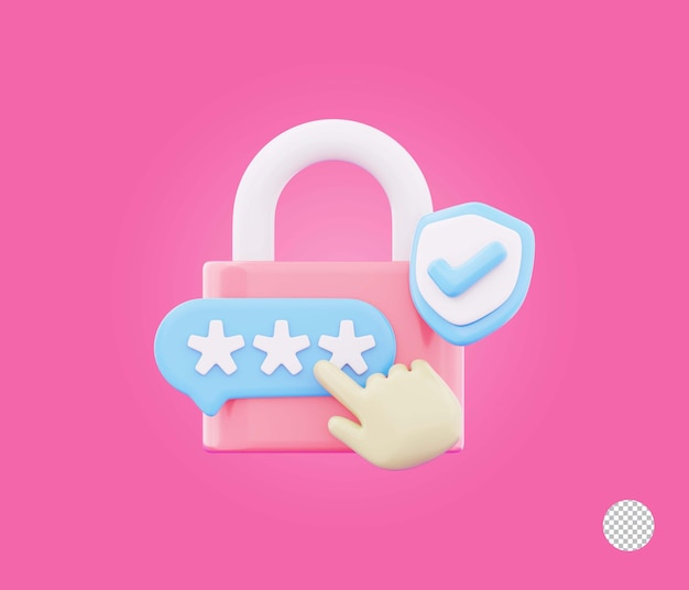 Hand touch security password login page with checkmark shield representing secure data privacy