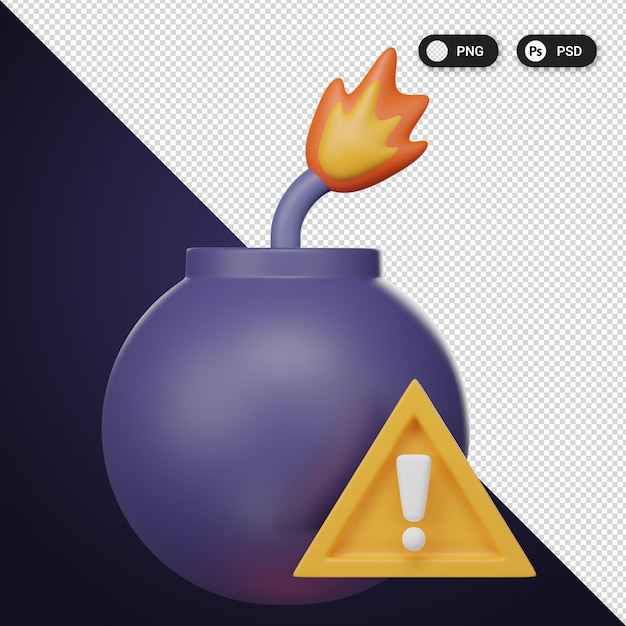 Harmful Warning Cyber security icons set ux ui web design elements 3d rendering