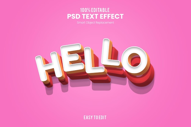 Hello Smooth Fun and Bold 3D Text Effect