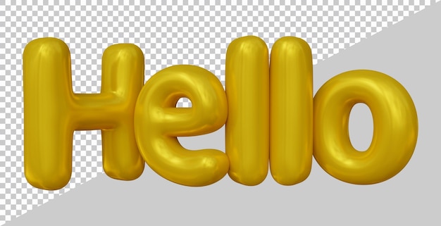 hello text design with 3d modern effect style