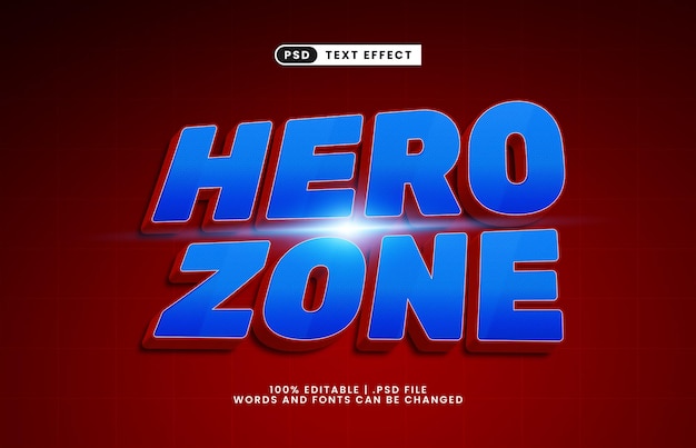 hero zone editable text effect with a brave and hero text effect