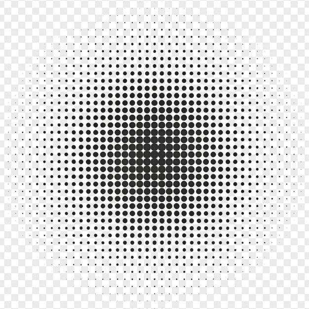 Hiệu ứng Halftone chi tiết được cô lập trên nền trong suốt cho hiệu ứng ảnh