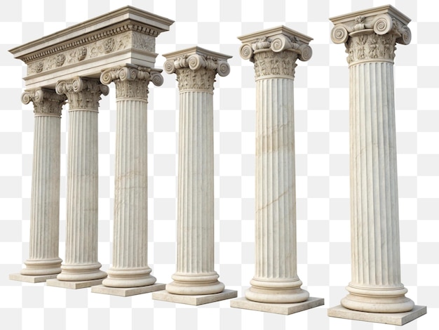 HighResolution Image of Greek Columns with Transparent Background