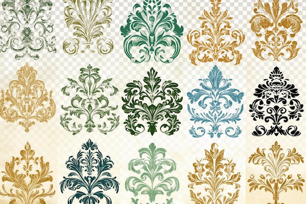 Hình ảnh Clipart Bảng Màu Cổ Điển với Vàng Lục Ngà Xanh Lam