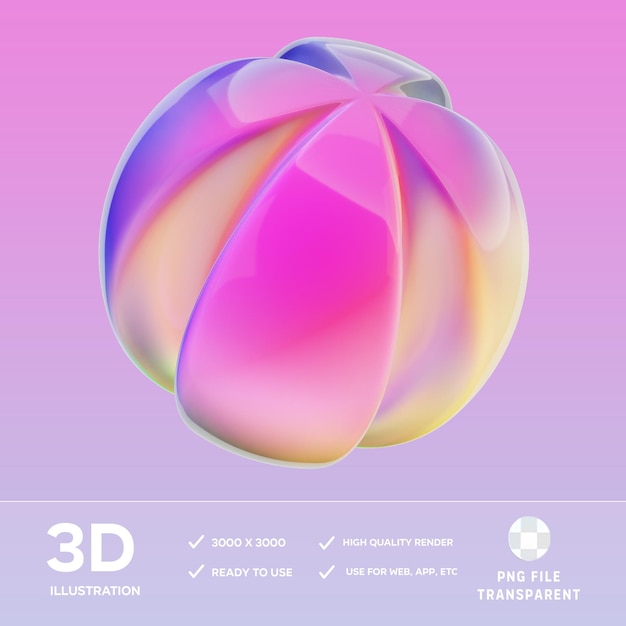 Hình ảnh minh họa 3D hình dạng trừu tượng PSD
