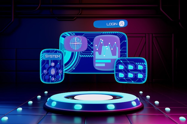 Hình ảnh minh họa metaverse tương lai neon