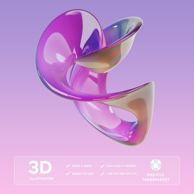 Hình minh họa 3D hình dạng trừu tượng PSD