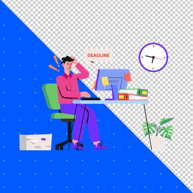Hình Vector phẳng minh họa vẽ tay cho Công việc Văn phòng Doanh nghiệp và Dự án PNG Nền trong suốt