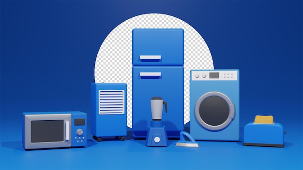 home appliances 3d illustration