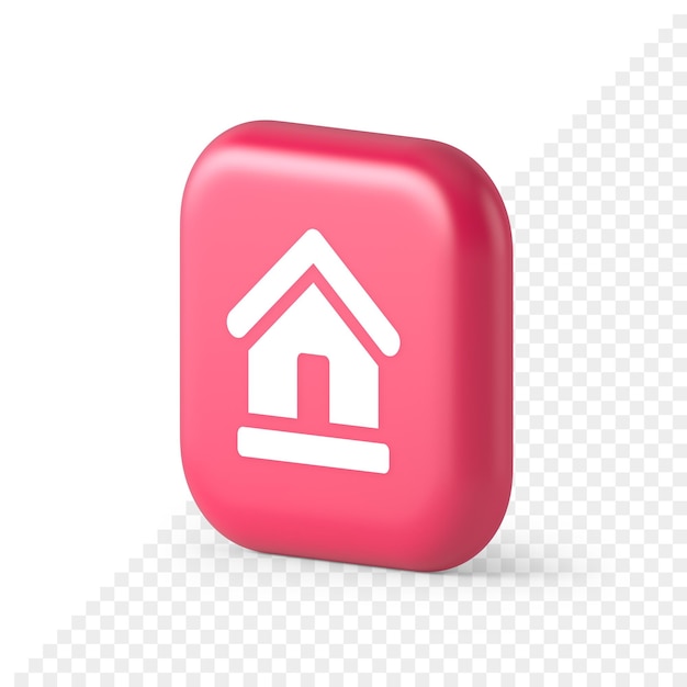 Homepage main page cyberspace address button web interface menu emblem 3d realistic isometric icon