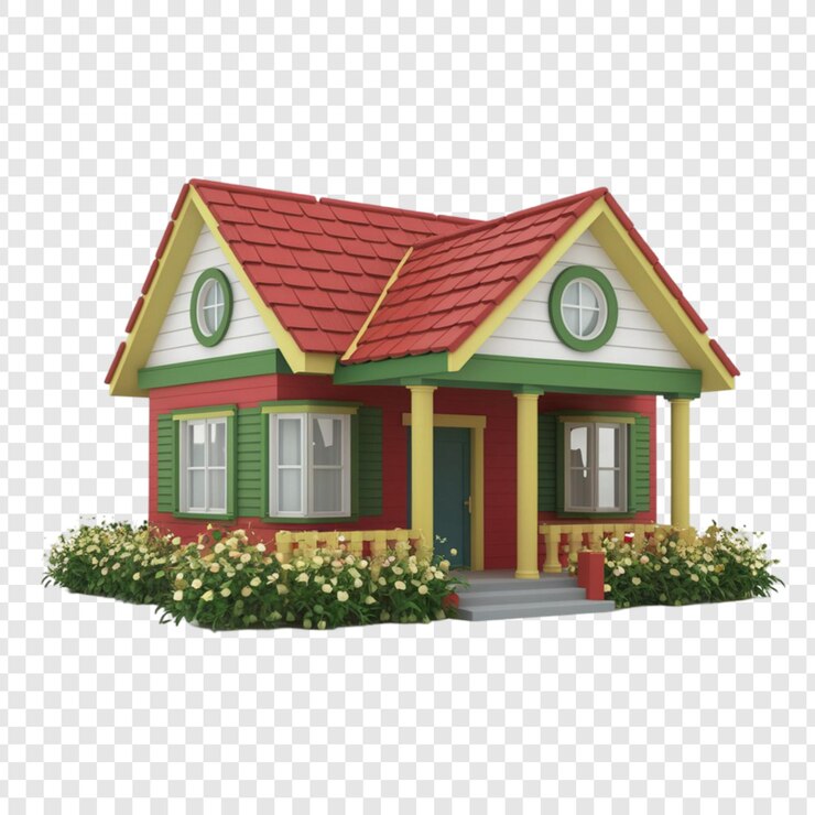 PSD house isolated on transparent background pro png