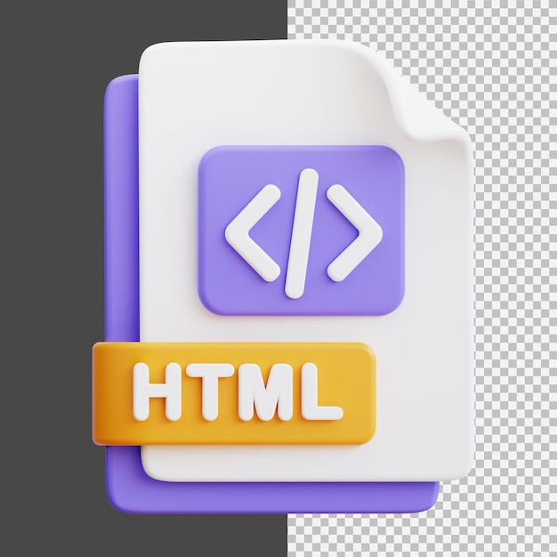 html code icon 3d render