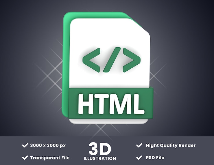 PSD html file3d illustration suitable for your design