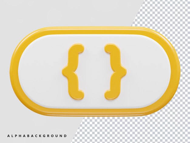 html icon 3d rendering vector illustration