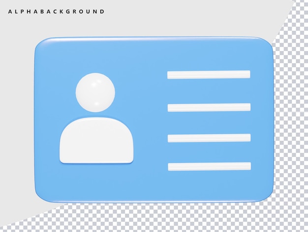 Id card icon 3d render illustration