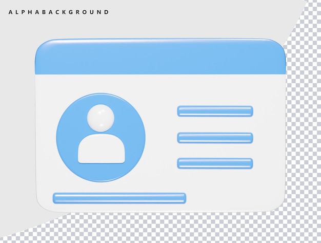 Id card icon 3d render illustration