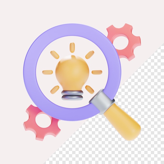 idea process 3d icon illustration