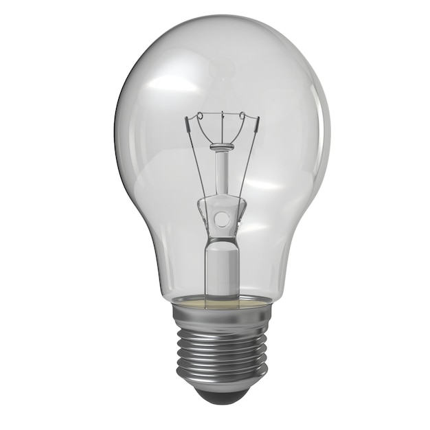 incandescent bulb isolated transparent background 3d rendering