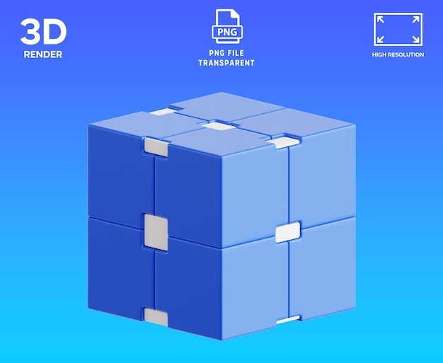 Infinity Cube Toy 3D object Illustration