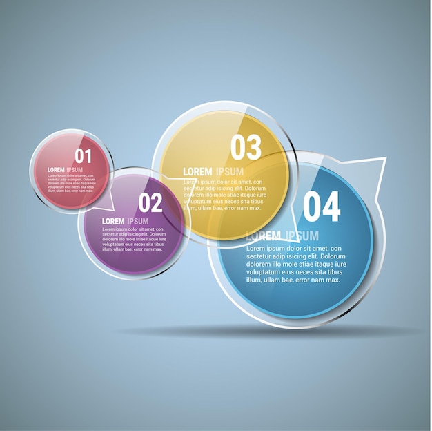 infographic with circular numbered steps for data visualization