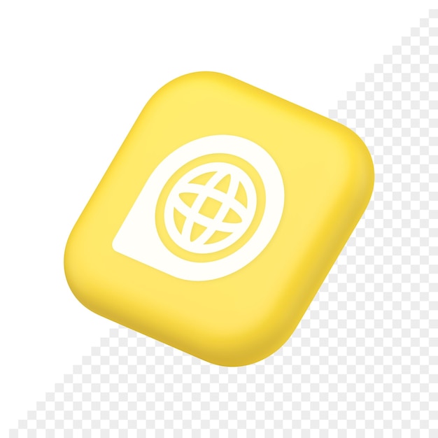 Internet access connection pointer button web address global cyberspace communication 3d isometric icon