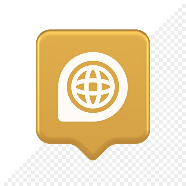 Internet access connection pointer button web address global cyberspace communication 3d speech bubble icon