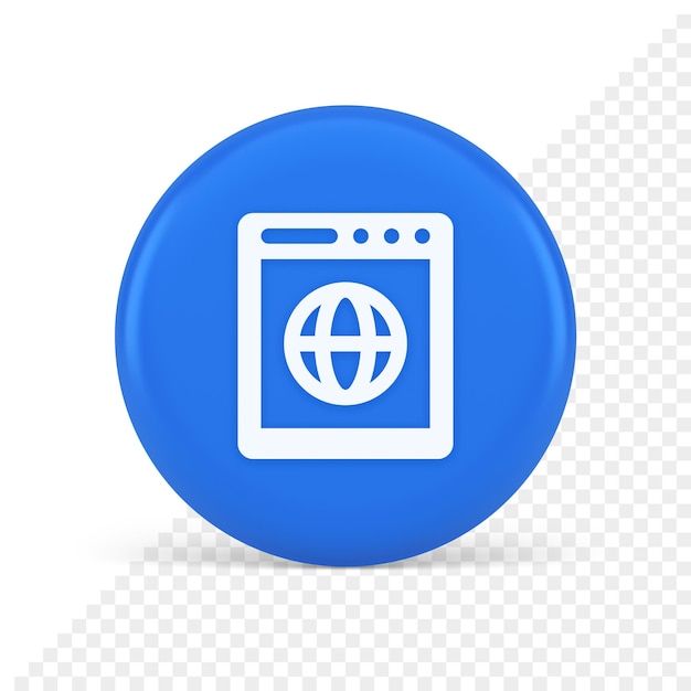 Internet browser global wireless connection button cyberspace virtual networking 3d icon