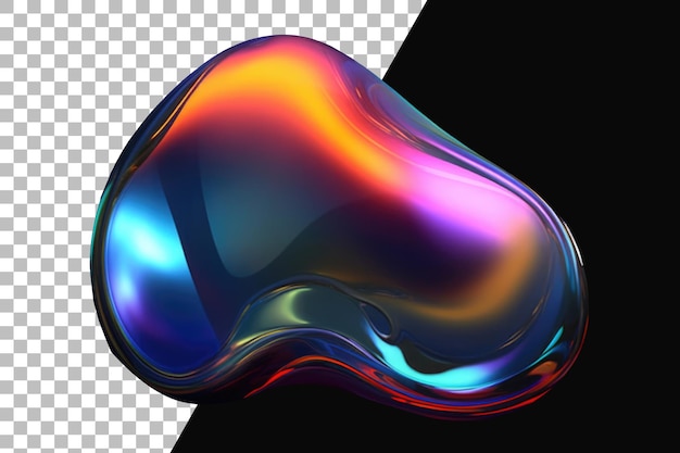 iridescent fluid abstract shape isolated