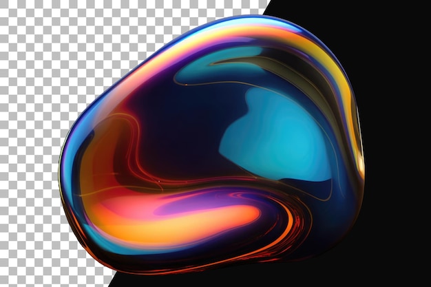iridescent fluid abstract shape isolated