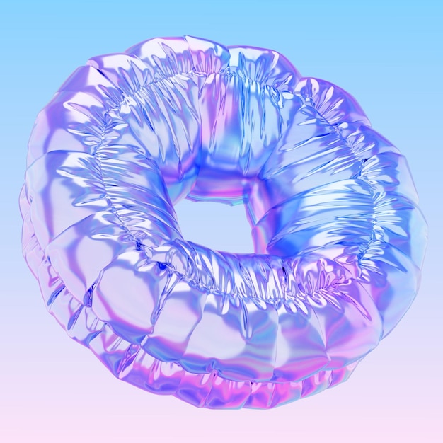 Iridescent Metallic Torus Abstract Art