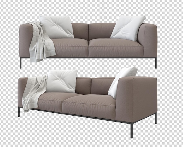 isolated modern sofa in 3d rendering
