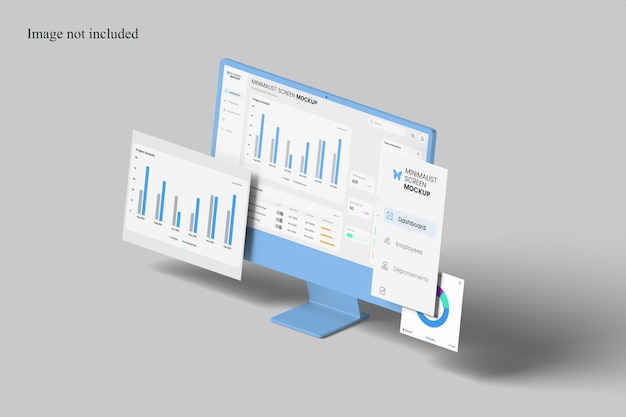isometric desktop mockup for showcasing your ui design to clients
