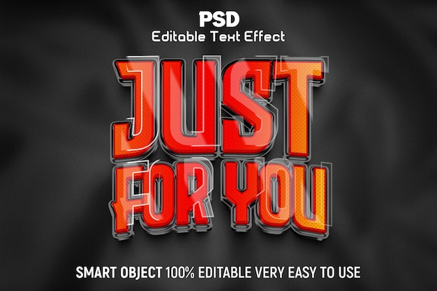 Just For You 3D Editable Text Effect style