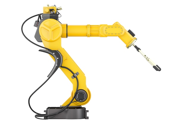 Kết xuất 3D cánh tay cơ khí Robotic Arm được cô lập trên nền trong suốt
