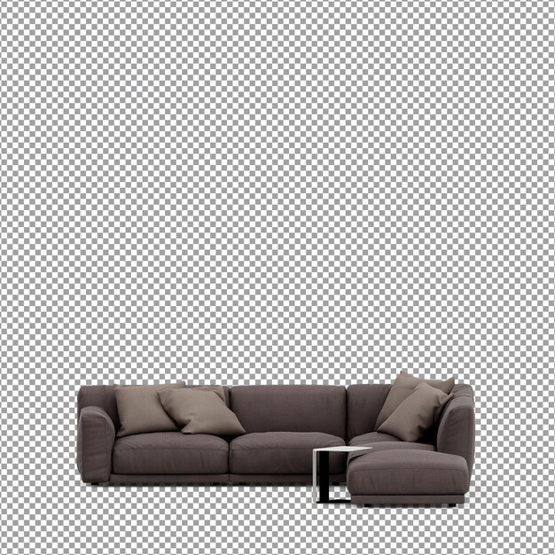 kết xuất 3D sofa tối giản được cô lập