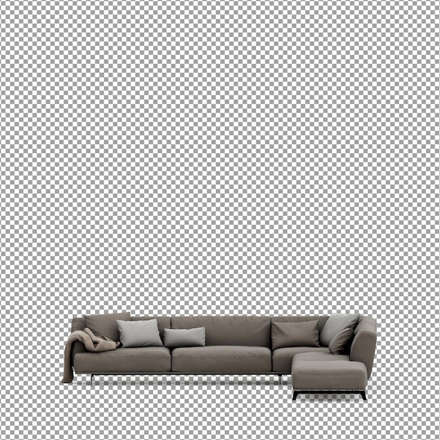 kết xuất 3D sofa tối giản được cô lập