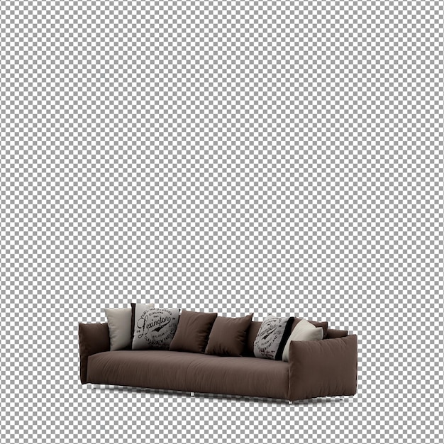 kết xuất 3D sofa tối giản được cô lập