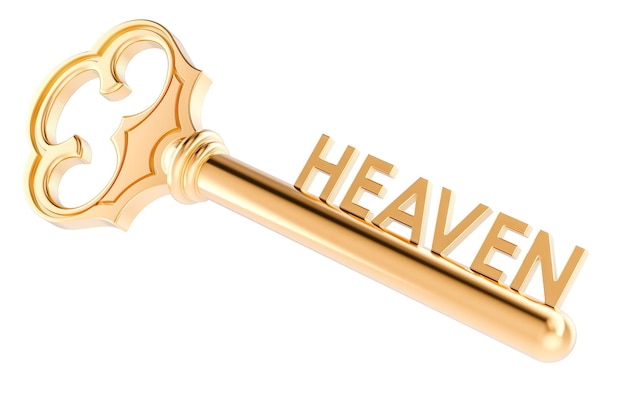 Key to Heaven concept 3D rendering isolated on transparent background