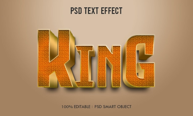 king 3d editable text effect premium psd with background