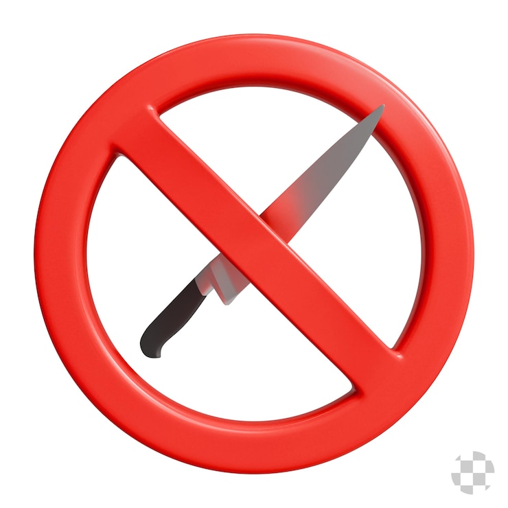 PSD knife prohibition sign 3d