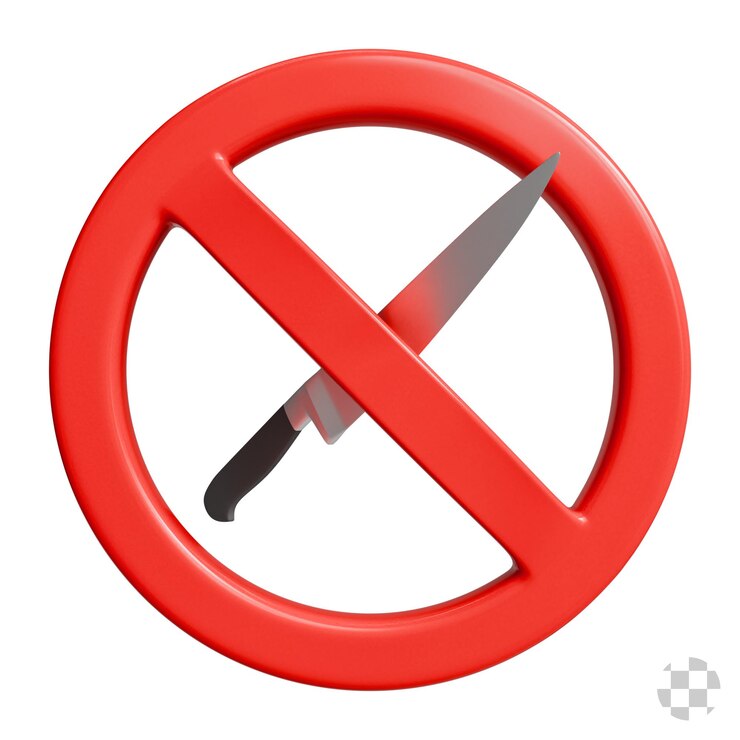 PSD knife prohibition sign 3d