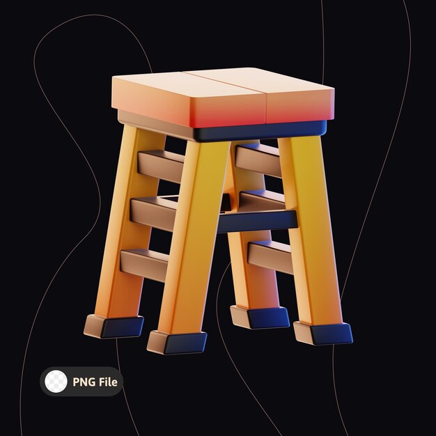 Ladder Construction Business illustration 3d