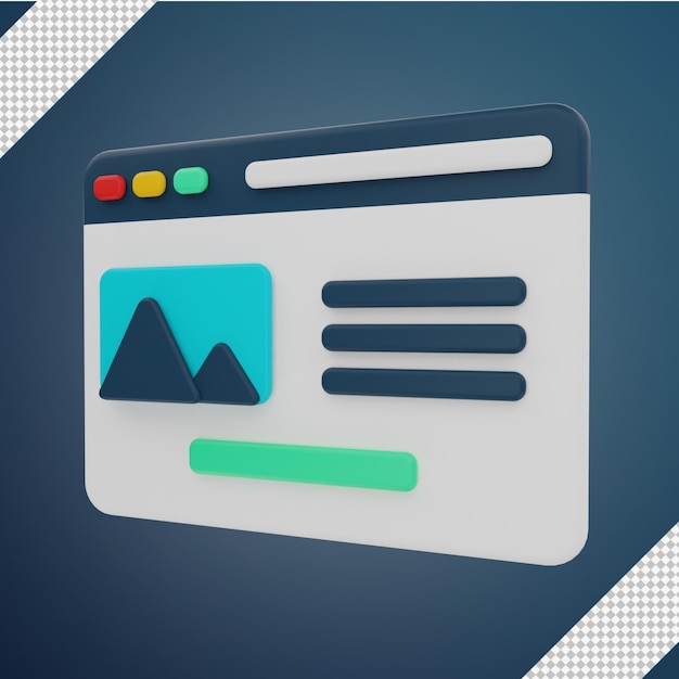 landing page 3d illustration