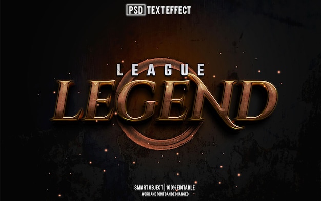 league legend text effect font editable typography 3d text