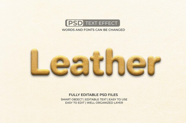 leather text effect
